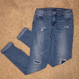 Justice Ripped Blue Skinny Jeans